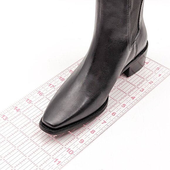 Tory Burch Women Classic Chelsea Elastic Panel Black Nappa Leather Boots sz 6 - Picture 6 of 9